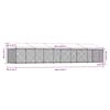 vidaXL Hondenhok met dak en deur 10x2x2 m gegalvaniseerd staal grijs