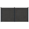 vidaXL Hekpaneel 2 pcs WPC en Aluminium Zwart