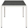 vidaXL Tuintafel met glazen blad 190x90x75 cm poly rattan wit