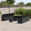 vidaXL Tuin Sofa Set met kussen met opslag met kussen 11 pcs Zwart