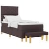 vidaXL Boxspring bed met hoofdeinde Donkerbruin 190 x 90 cm Stof