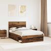 vidaXL Bedframe met hoofdeinde Oudhout 120 x 190 cm Massief grenenhout
