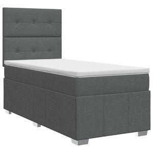 vidaXL Boxspringbed met matras Donkergrijs 80 x 200 cm Stof
