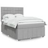 vidaXL Boxspring met matras stof lichtgrijs 140x200 cm