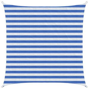 vidaXL Zonneschaduwzeil Blauw en Wit 2 x 2 m HDPE