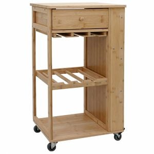 vidaXL Keukentrolley met Wielen Naturel 47,5 x 36 x 83 cm Bamboe
