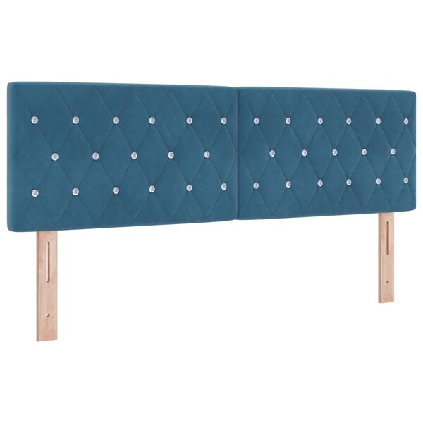vidaXL Hoofdbord met hoofdeinde Donkerblauw 144 cm Nep Leer