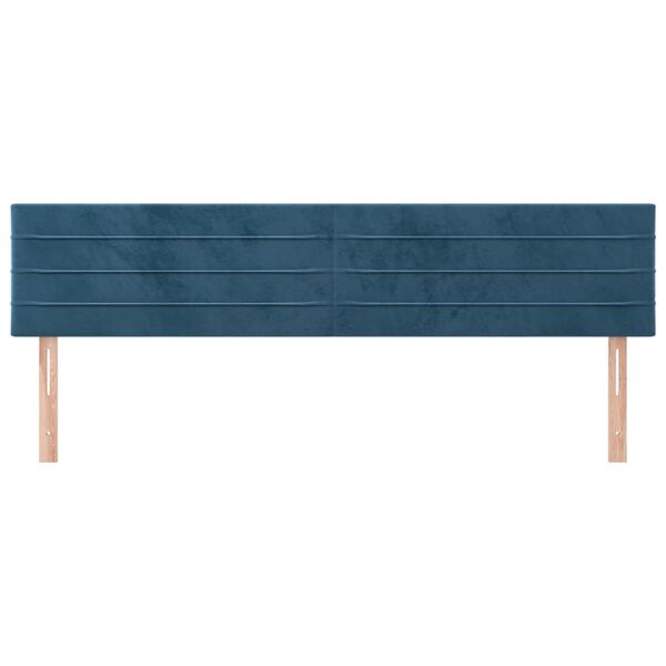 vidaXL Hoofdborden 2 st 100x5x78/88 cm fluweel donkerblauw
