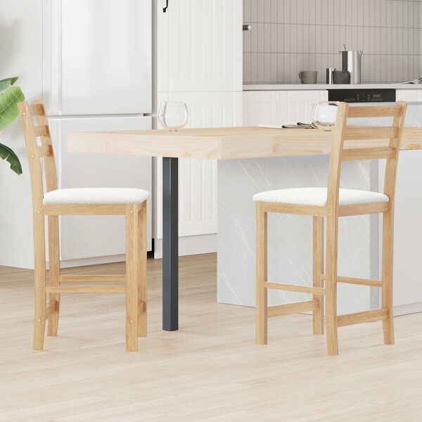 vidaXL Eettafelstoelen 2 pcs Naturel 40 x 47,5 x 99,5 cm