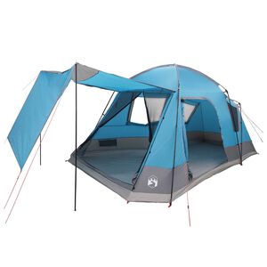 vidaXL Huisje Tent 8-persoons Blauw Polyester en staal