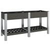 vidaXL Plantenbak verhoogd met schap 175x50x75 cm HKC grijs