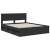 vidaXL Bedframe met hoofdeinde Zwart 160 x 200 cm Massief grenenhout