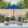 vidaXL Parasol met houten paal 150x200 cm blauw