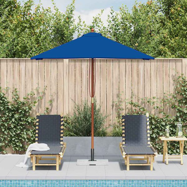 vidaXL Parasol met houten paal 150x200 cm blauw