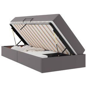 vidaXL Opslag bed met matras met opslag 2 st Grijs Leer