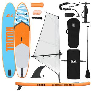 vidaXL Opblaasbaar SUP Board met Zeil TRITON 330 x 76 x 15 cm Blauw