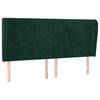 vidaXL Hoofdbord met randen 183x23x118/128 cm fluweel donkergroen