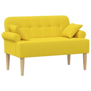 vidaXL Loungebank met knopencomfort Lichtgeel 120 x 65 x 79 cm Stof
