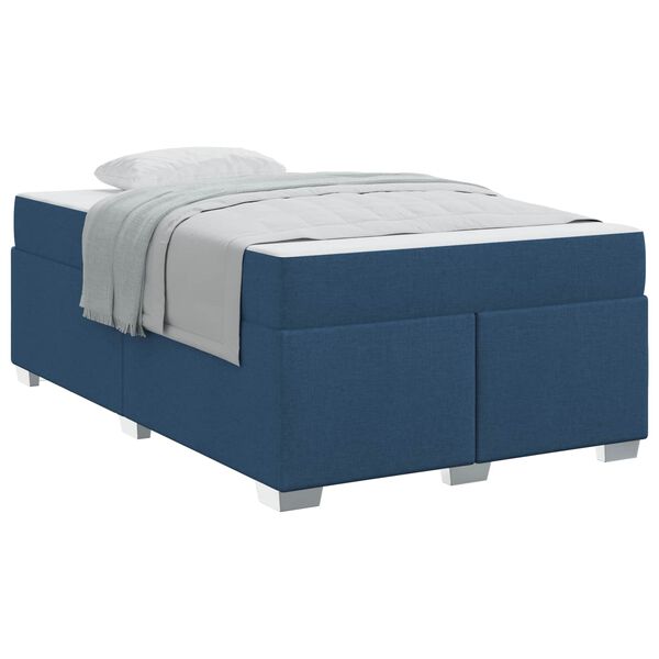 vidaXL Bedframe met matras Blauw 120 x 190 cm Stof