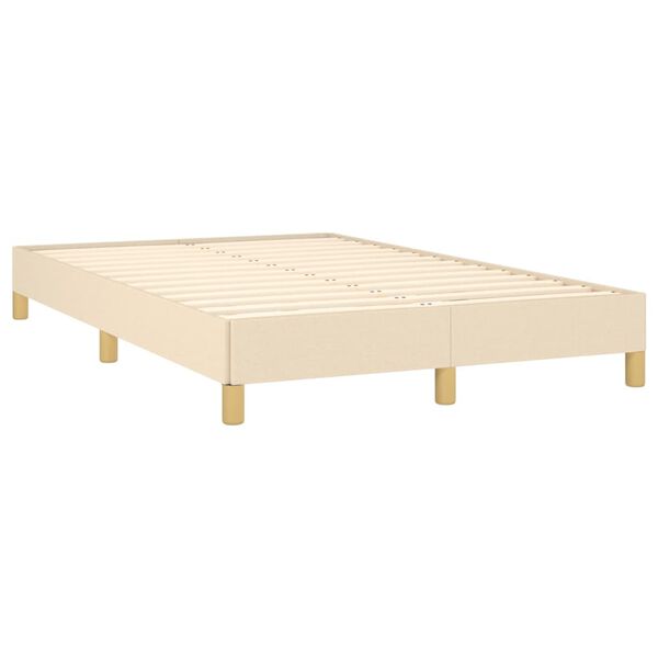 vidaXL Bedframe zonder matras 120x200 cm stof cr&egrave;mekleurig