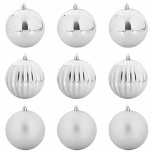 vidaXL Kerstbal Set 9 pcs Zilver Kunststof