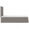 vidaXL Bed poef met matras en LED's 90x200 cm stof taupe