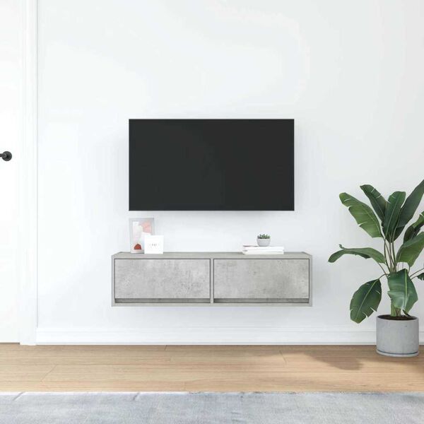 vidaXL TV-kast met lade Betongrijs 100 x 31 x 25,5 cm Bewerkt hout
