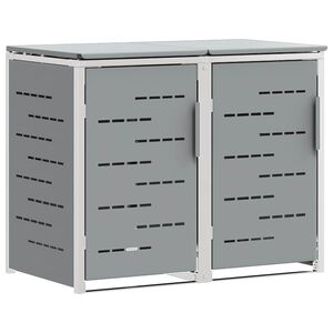 vidaXL Containerombouw for 2 Bins 240L Roestvrij staal Grijs