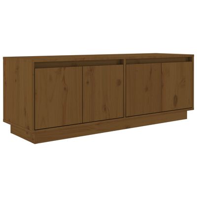 vidaXL Tv-meubel 110x34x40 cm massief grenenhout honingbruin