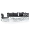 vidaXL 6-delige Loungeset met kussens staal wit