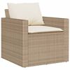 vidaXL 6-delige Loungeset met kussens poly rattan beige