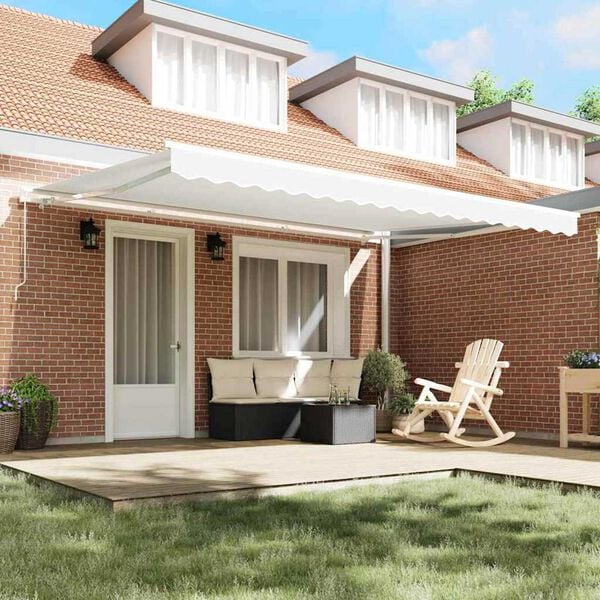 vidaXL Markies Wit 4,5 &times; 3,5 m Polyester en metaal