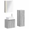 vidaXL Badkamermeubelset 4 pcs Grijs Sonoma Bewerkt hout en glas
