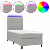 vidaXL Boxspring met matras en LED stof lichtgrijs 90x190 cm