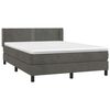 vidaXL Boxspring met matras fluweel donkergrijs 140x190 cm