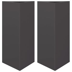 vidaXL Plantenbakken 2 st driehoek 40x34,5x75 cm staal zwart