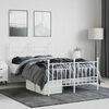 vidaXL Bedframe met hoofd- en voeteneinde metaal wit 120 x 190 cm