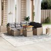 vidaXL 8-delige Loungeset met kussens poly rattan beige