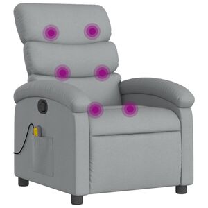 vidaXL Massagestoel met lichtgrijze stof