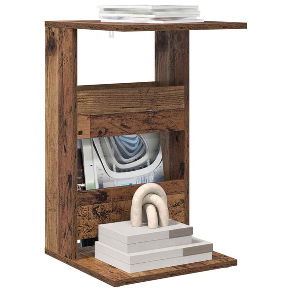 vidaXL Bijzettafel Oudhout 40 x 35 x 60,5 cm Bewerkt hout