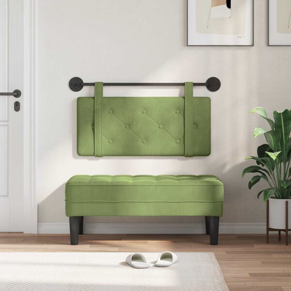 vidaXL Hangend Hoofdeinde Lichtgroen 90 x 55 x 5 cm Fluweel