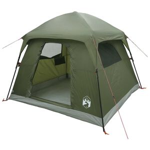 vidaXL Huisje Tent 4-persoons Olijfgroen Polyester en staal