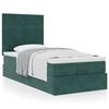 vidaXL Ottoman bed met matrassen 90x200cm fluweel donkergroen