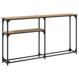vidaXL Consoletafel Artisan Eiken 145 x 22,5 x 75 cm Bewerkt hout