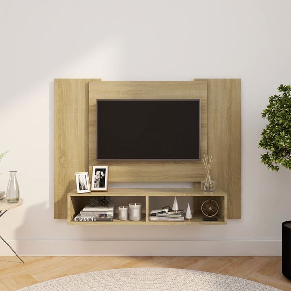 vidaXL Tv-wandmeubel 120x23,5x90 cm bewerkt hout sonoma eikenkleurig