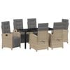 vidaXL Tuin eettafelset 7 st Beige poly rattan