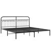 vidaXL Bedframe met hoofdbord metaal zwart 193x203 cm