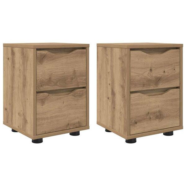 vidaXL Nachtkastjes 2 pcs Artisan Eiken 30,5 x 30 x 43 cm Bewerkt hout