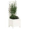 vidaXL Plantenbak met rek 39x39,5x114 cm massief grenenhout wit