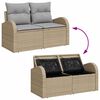 vidaXL Tuinbankenset met opslag 5 pcs Beige en Licht Grijs poly rattan